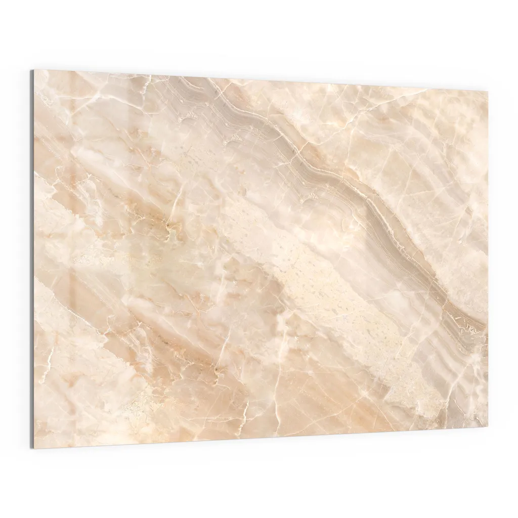 DEQORI Magnettafel Glas 120x90 cm 'Helle Marmorfläche' beschreibbar Whiteboard